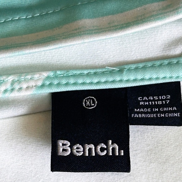 Bench Jacket Coat Sweater Hoodie Aqua Stripe Fitness Activewear Full Zip Front - Picture 12 of 14